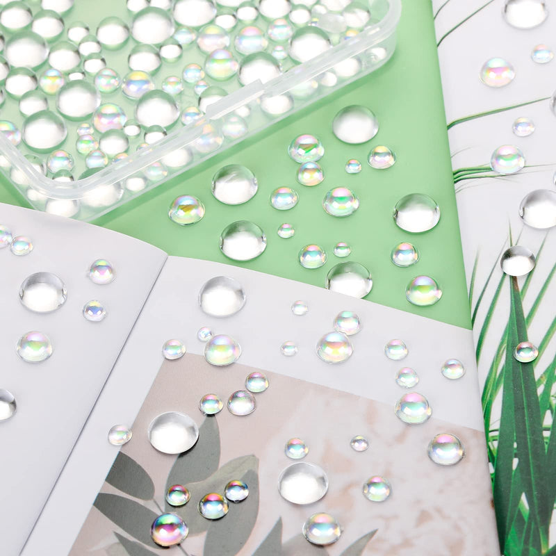 MIKIMIQI 700 Pcs Clear Dewdrop Holographic Water Droplets Embellishments Scrapbooking Card Making Supplies Resin Dewdrop Beads Clear Waterdrop for DIY Crafts Paper Decor (AB Clear) AB Clear - NewNest Australia