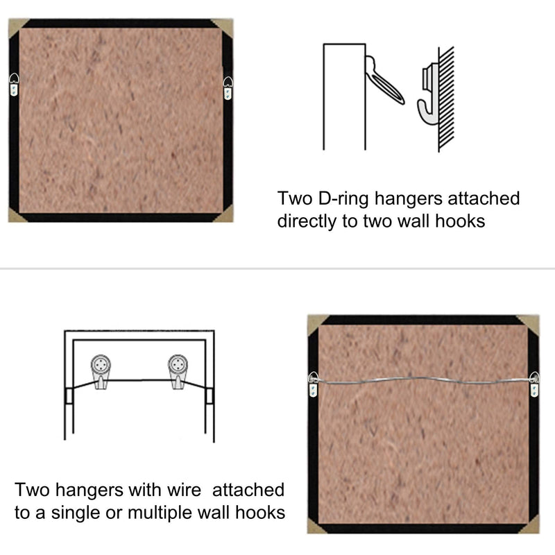 EesTeck 40 Pack D-Ring Steel Picture Hangers Heavy Duty with Screws Picture Frames Double Holes Clasp Picture Hang Solutions - NewNest Australia