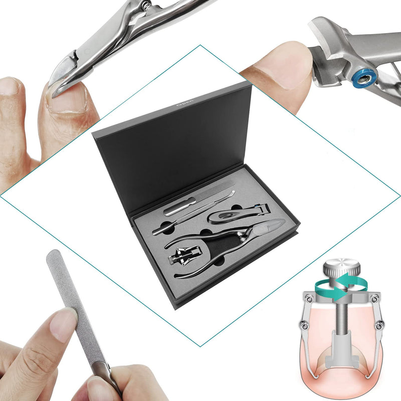 VOGARB Nail Clippers Set For Thick/Ingrown Nails Toenail 5pcs in 1 Large Long Handle Trimmer Wide Opening Cutter Heavy Duty Professional Podiatrist Pedicure Tool For Adult Seniors(JCDK5PS) Jcdk5ps - NewNest Australia