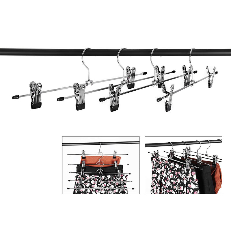 NewNest Australia - Aizhy Trouser Hanger Strong Chrome Pants Skirt Coat Hangers with Non-Slip Clips 28cm (11"),Pack of 10 10 Pack 