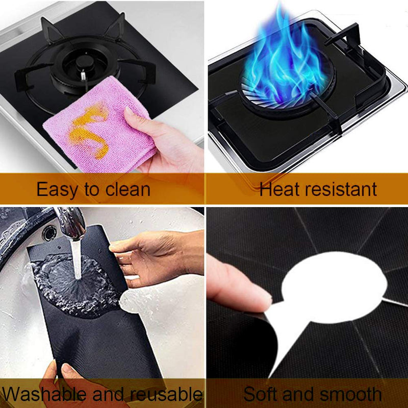 10 Pack Stove Burner Covers Double Thickness Reusable Non-Stick Heat-Resistant Gas Range Protectors for Kitchen and Easy to Clean（Black） 10 PACK - NewNest Australia