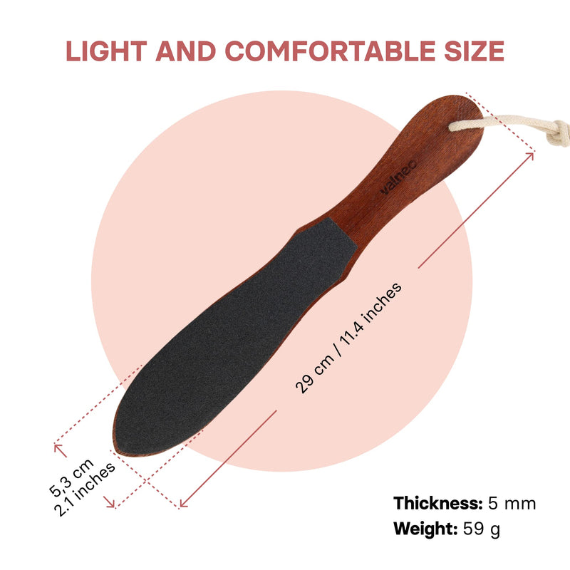 VALNEO Foot File for Hardened or Dry Skin - Coarse and Fine Callus File Made of Rosewood Wood - Wooden Paddle Callus Remover for Hand and Foot Rose Wood - NewNest Australia