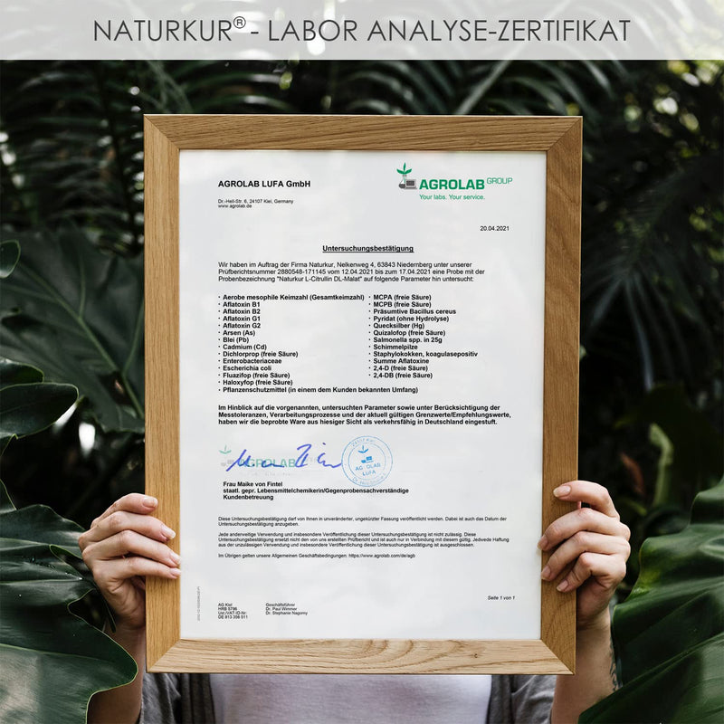Naturkur® L-Citrulline 700 mg - 300 capsules in a pharmacist jar - L-Citrulline DL-Malate 2:1, vegan, laboratory tested, without additives, handmade in Lower Franconia - NewNest Australia