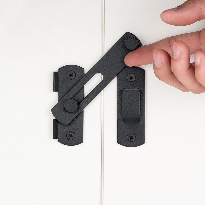 INIRET 4 Packs Barn Door Latch ，Matte Black Stainless Steel barn gate flip Door Latch Bifold Door Lock,Sliding Door Antique Lock Gate Latches Wine Cabinet Carbon Steel Closet Door Latches I54_Matte Black_4 Pack - NewNest Australia