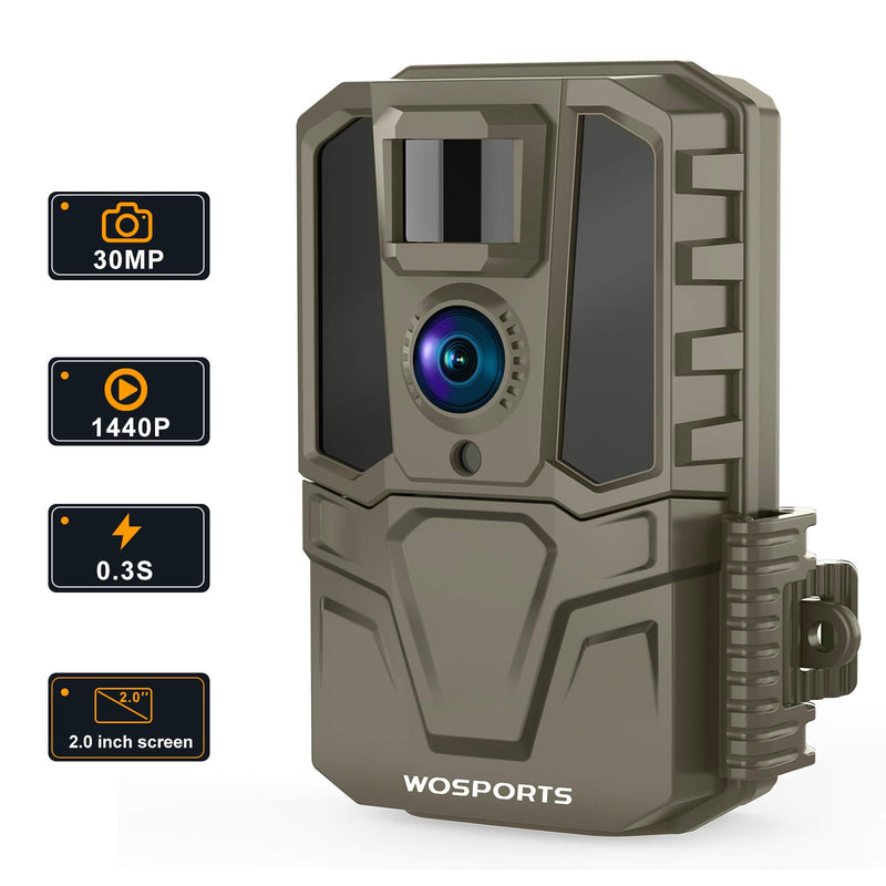 Trail Camera 30MP 1440P FHD 120°Wide Angle Lens Hunting Game Camera with IR Night Vision Motion Activated for Outdoor Wildlife Monitoring Home Security - NewNest Australia