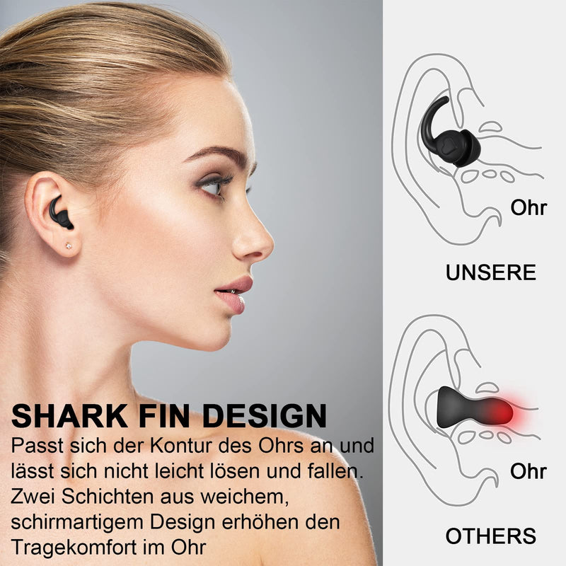 Dacitiery Ear Plugs Sleeping 2 Pairs Extra Soft Ear Plugs Noise Canceling Ear Plugs Sleeping Noise Reduction By 31 Db Silicone Ear Plugs For Sleeping, Work, Learning, Reading (Black) - NewNest Australia