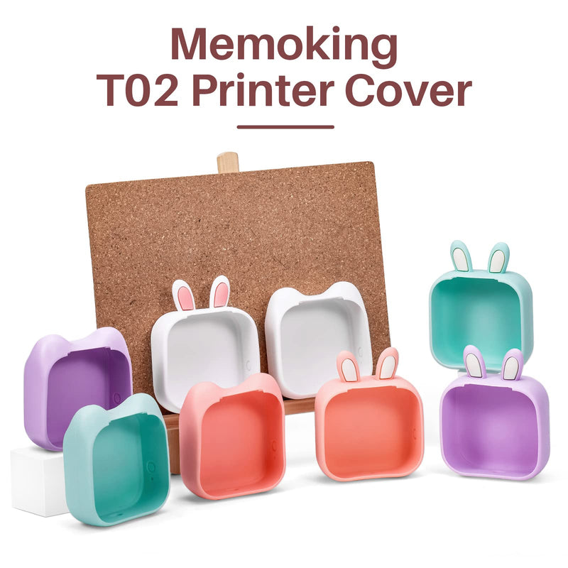 Memoking T02 Protective Case-Bunny Ears Shape Soft Silicone BPA-Free Cute Design Printer Cover, Compatible with T02 Mini Bluetooth Wireless Portable Mobile Pocket Printer, Green - NewNest Australia