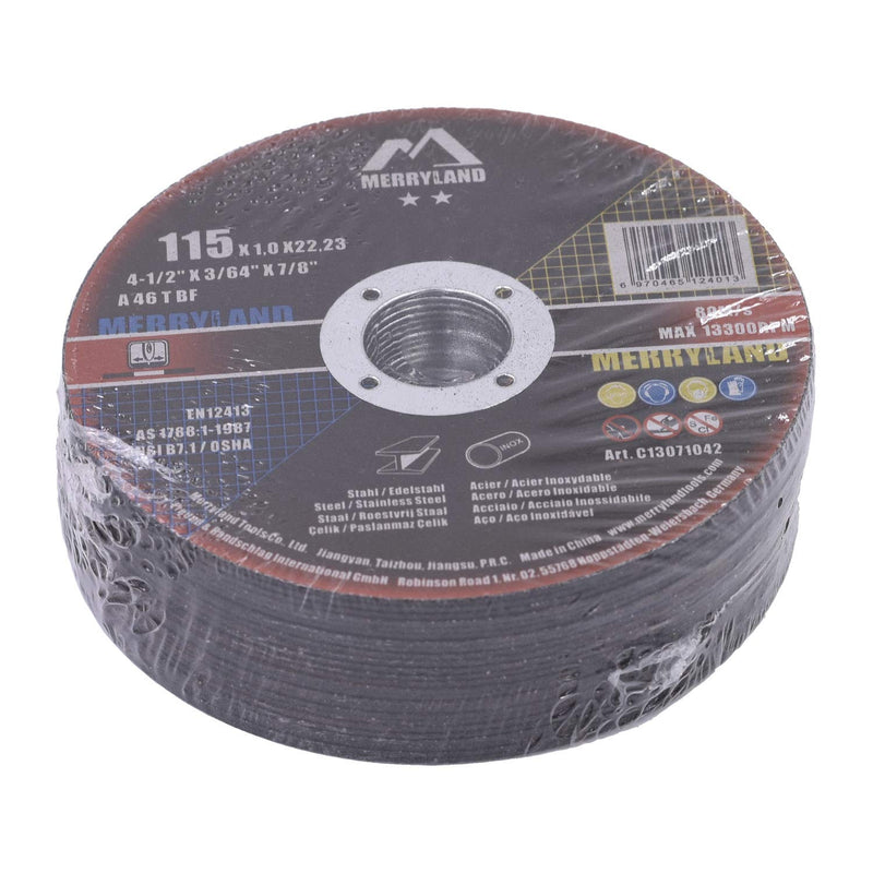 Merryland 4-1/2 X 0.045 Craft-line Cut Off Wheel INOX Stainless Steel Metal Iron 25PCS 4-1/2 X 0.045 25PCS - NewNest Australia
