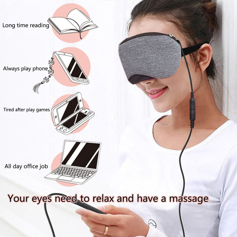 Heated Eye mask - VINDAR Cotton Eye Mask, Warming Night Massage Mask, Electric USB Heated Hot Pads, Adjustable Temperature Control, Designed to Relieve for Blepharitis, Dry, Stress, Puffy Eyes - NewNest Australia
