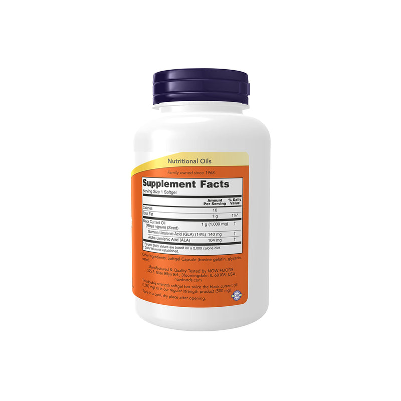 Now Foods Double Strength Black Currant Oil Dietary Supplement, 1000 mg, 100 Softgels - NewNest Australia