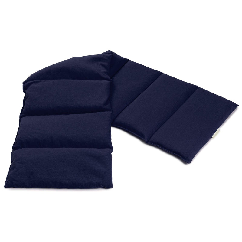 Flaxseed pillow 75x20cm large 8-chamber, dark blue - heat grain pillow for microwave or oven, linseed - NewNest Australia