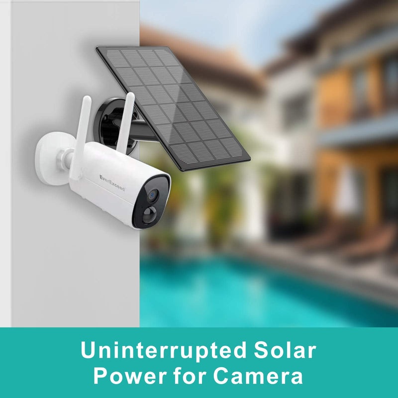 Solar Panel for Wireless Outdoor Security Camera Compatible with DC 5V Rechargeable Battary Powered Surveillance Cam, Continuous Solar Power for Camera(No Camera) - NewNest Australia