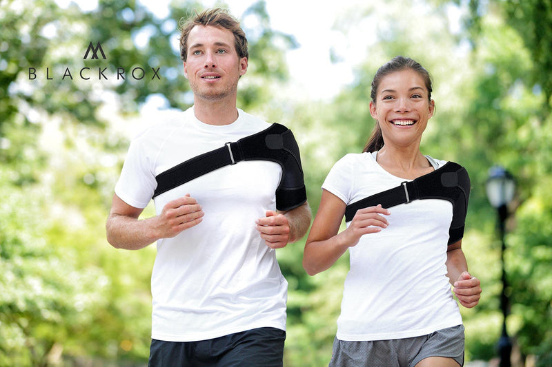 Blackrox Omonrox Sport Shoulder Brace For Men And Women On Both Sides Arm Compression Left / Right Support Arm Sling Bandage Shoulder Support Shoulder Strap (One Size, Black) - NewNest Australia