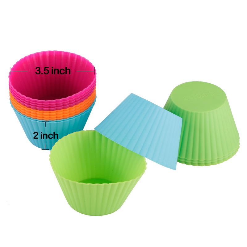 NewNest Australia - Webake Silicone Baking Cups Reusable 3.5 Inch Jumbo Muffin Pan Cupcake Baking Mold Auto Cup Holder Liner 12 Pack Jumbo Cupcake 