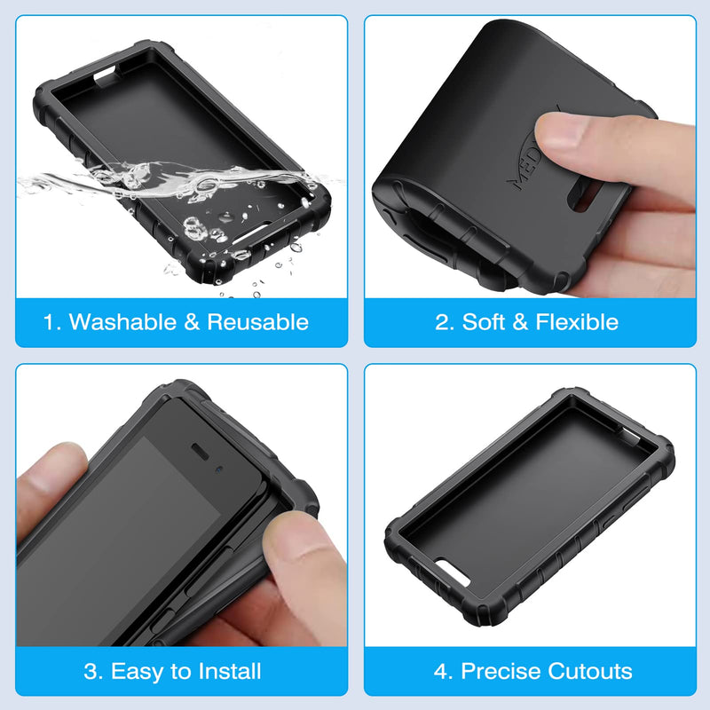 MEDMAX Silicone Case for Omnipod Dash PDM (Personal Diabetes Manager), Lightweight Shockproof Anti Slip Protective Cover Soft Gel Skin with Raised Bezel for Omnipod Dash Device (Black) Black - NewNest Australia