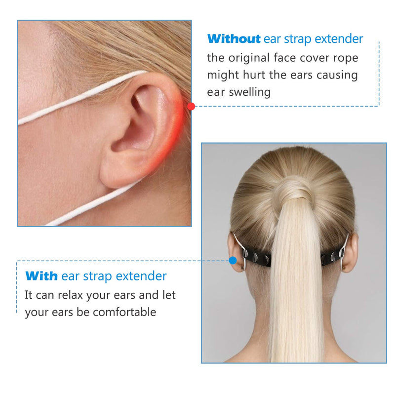 Aquarium Choice 50 Packs Adjustable Ear Strap Saver Extenders Ear Strap Extender Holder,Comfortable face Extension Hook Band Clip,Ear Extenders/Ear Strap Savers for avoiding Ear Paining 50 black ear strap extension saver - NewNest Australia