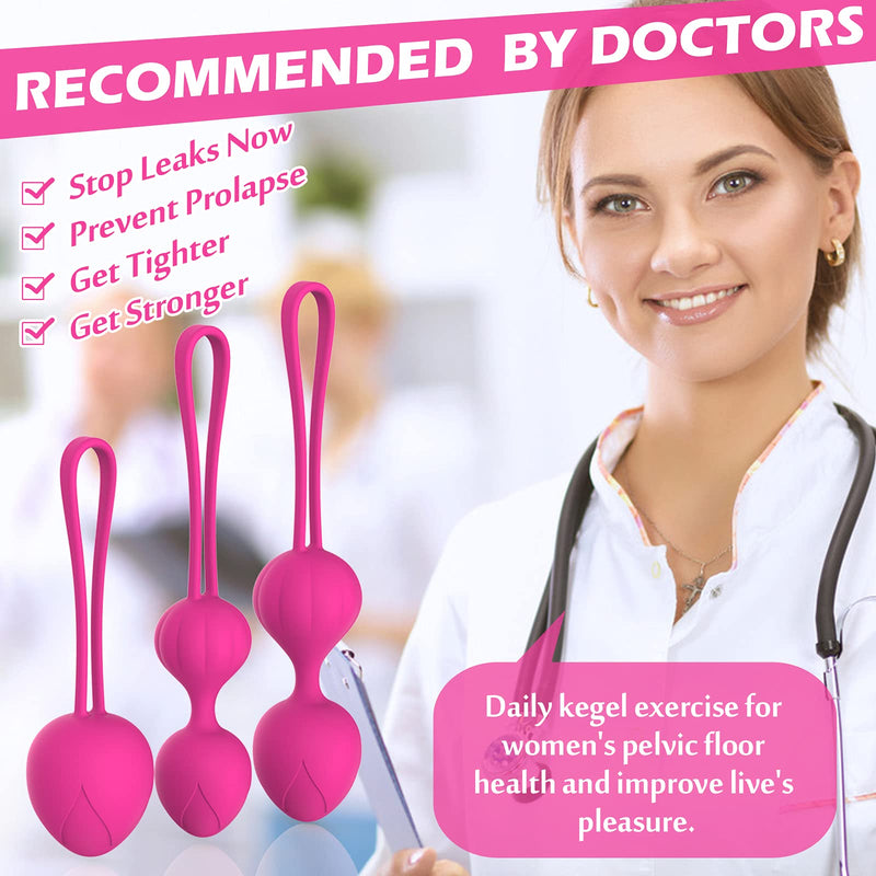 Kegel Exercise Ball, Silicone Vaginal Koro Balls For Pelvic Floor Exercises And Bladder Control, Kegel Weights Balls Toning Training Set For Women, Set Of 3 (Pink) - NewNest Australia