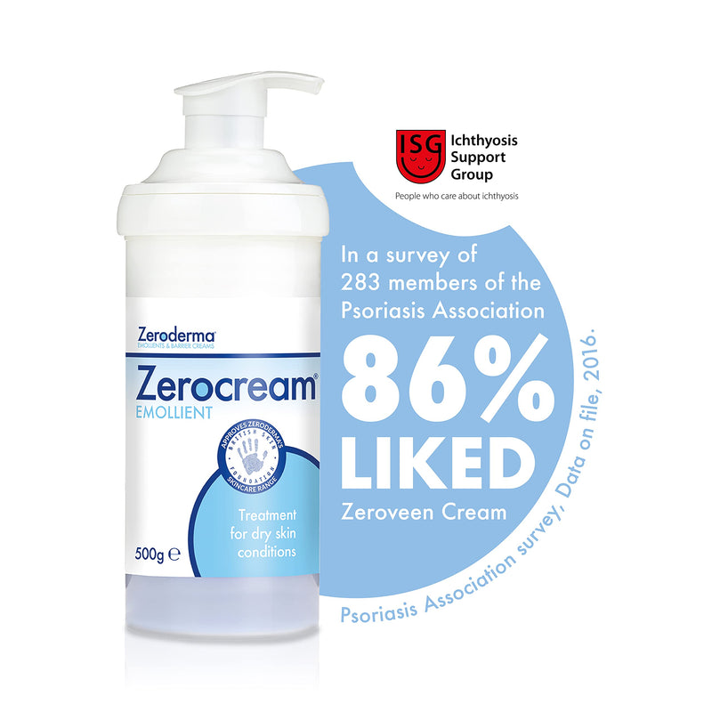 Zeroderma Zerocream Emollient 500g, For Dry Skin, Eczema and Dermatitis, Dry Skin Moisturiser, Helps Restore The Skin Barrier - NewNest Australia