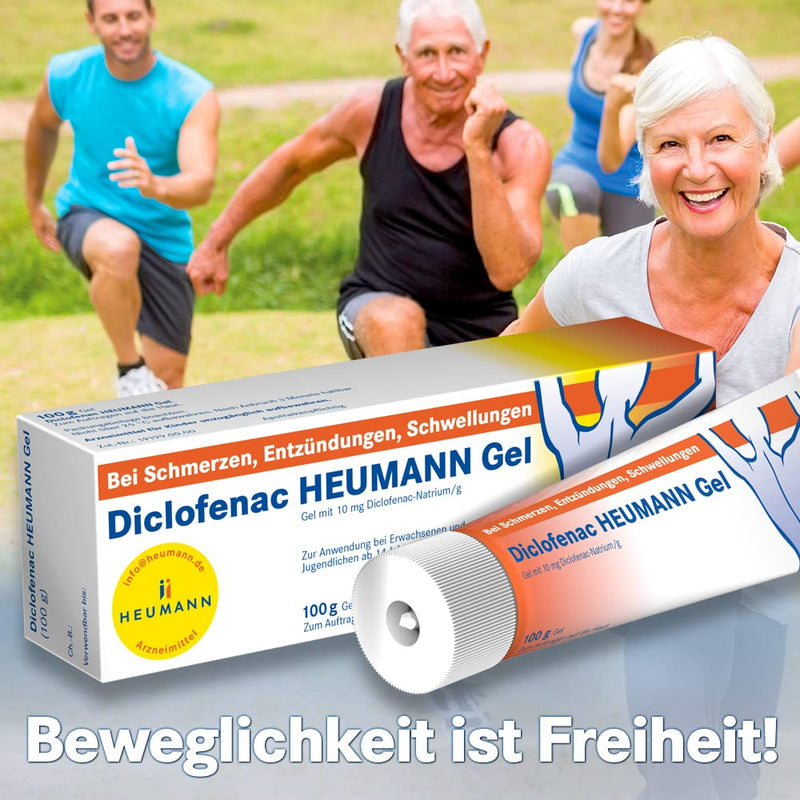 Diclofenac HEUMANN Gel: All-round talent for pain, swelling and inflammation, 200 g 100 g (pack of 2) - NewNest Australia