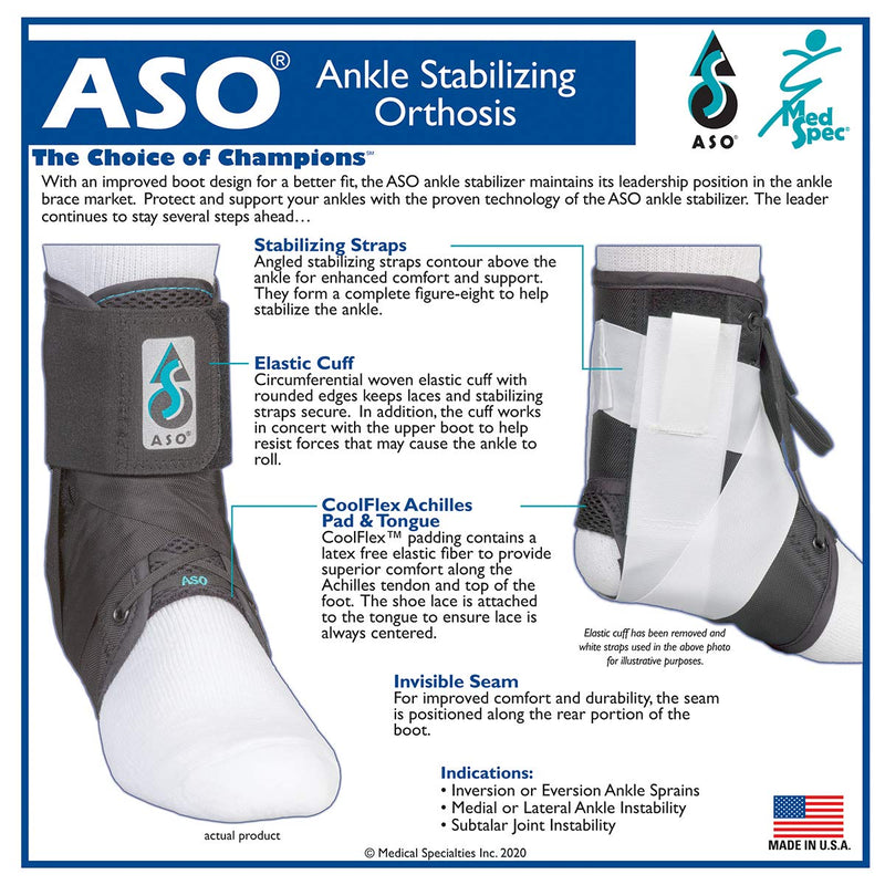 Med Spec ASO Ankle Stabilizer 3X-Large Black - NewNest Australia