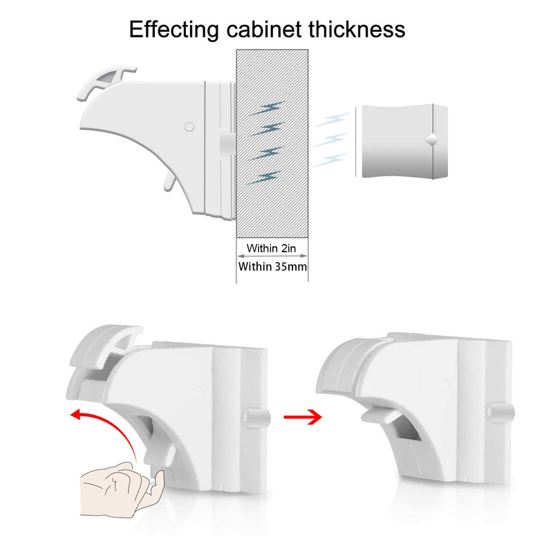 Child Safety Magnetic Cabinet Locks - vmaisi 4 Pack Adhesive Baby Proofing Cabinets & Drawers Latches - NewNest Australia