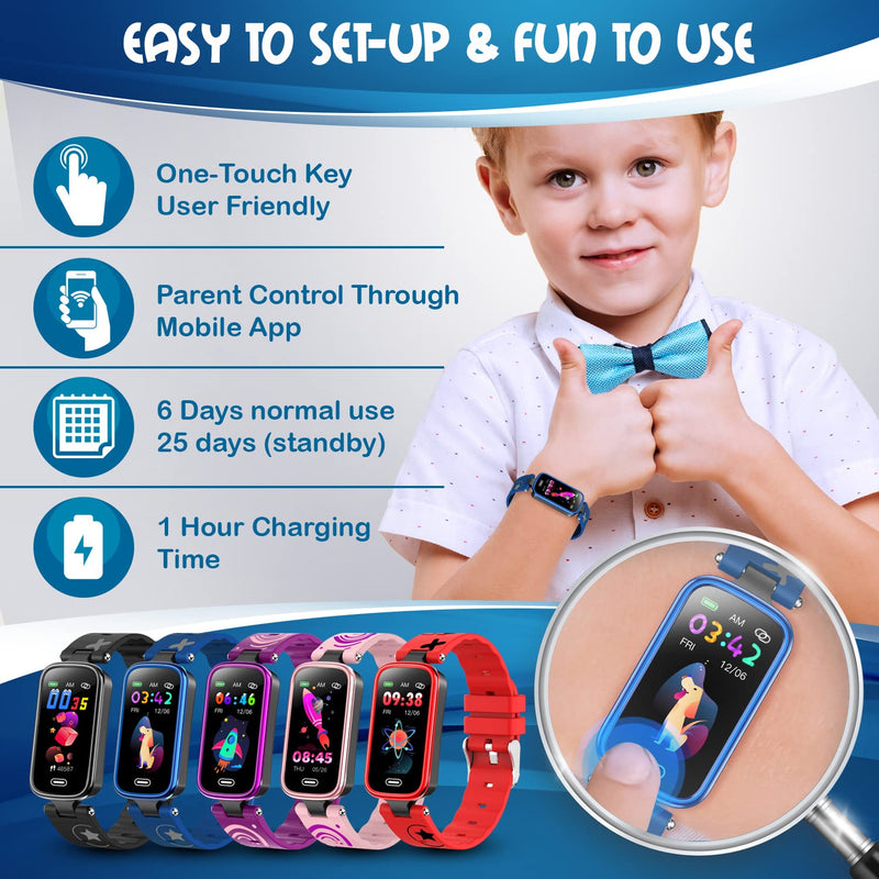 Inspiratek Kids Fitness Tracker for Age 5-16，2022 Upgraded Tracker Kids Watch，Waterproof Watch for Kids with Pedometer，Sleep Monitor & Calorie Counter，Fitness Watch for Kids Girls Boys Teen blue - NewNest Australia