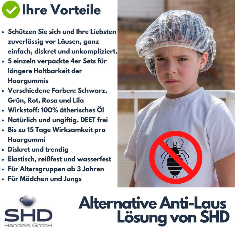 Shd Anti-Lice Hair Bobbles In Pack Of 20 (5 Packs Of 4 Hair Bobbles) Anti Lice Hair Band 100% Natural Protection Deet Free Effective For Up To 15 Days 3 Years Shelf Life - NewNest Australia