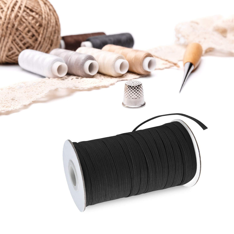 Coopay 45 Yards Length 1/2" Width Elastic Cord Elastic Bands Elastic Rope Heavy Stretch Elastic Spool Knit for Sewing (Black, 1/2 Inch) Black - NewNest Australia