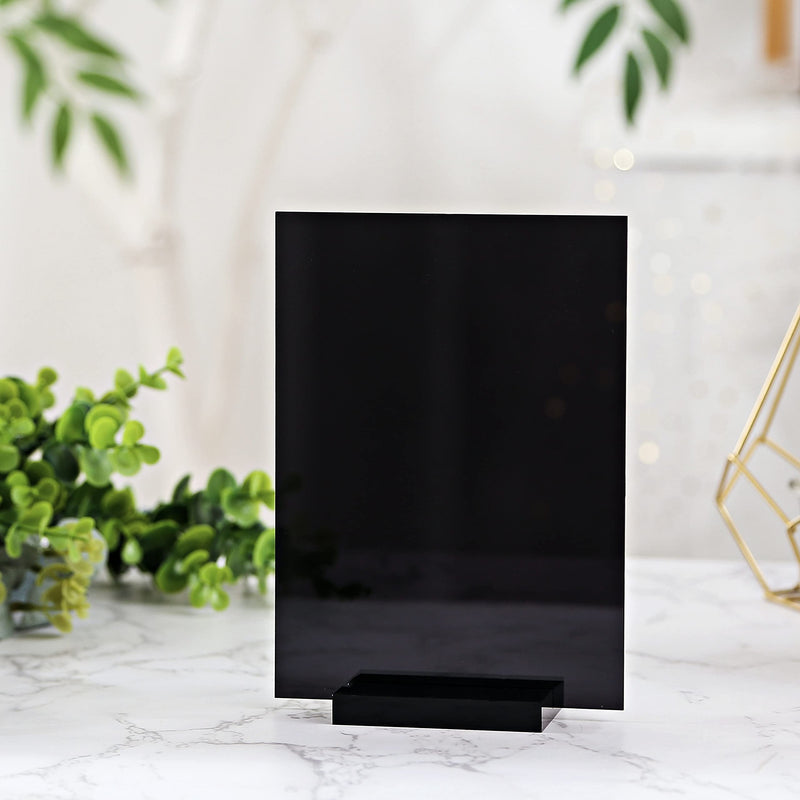 UNIQOOO 3 inch Black Acrylic Stand, Wedding Table Number Sign Holder, Bar Menu Stand, for 1/8" Thick Sign, 10 Count - NewNest Australia