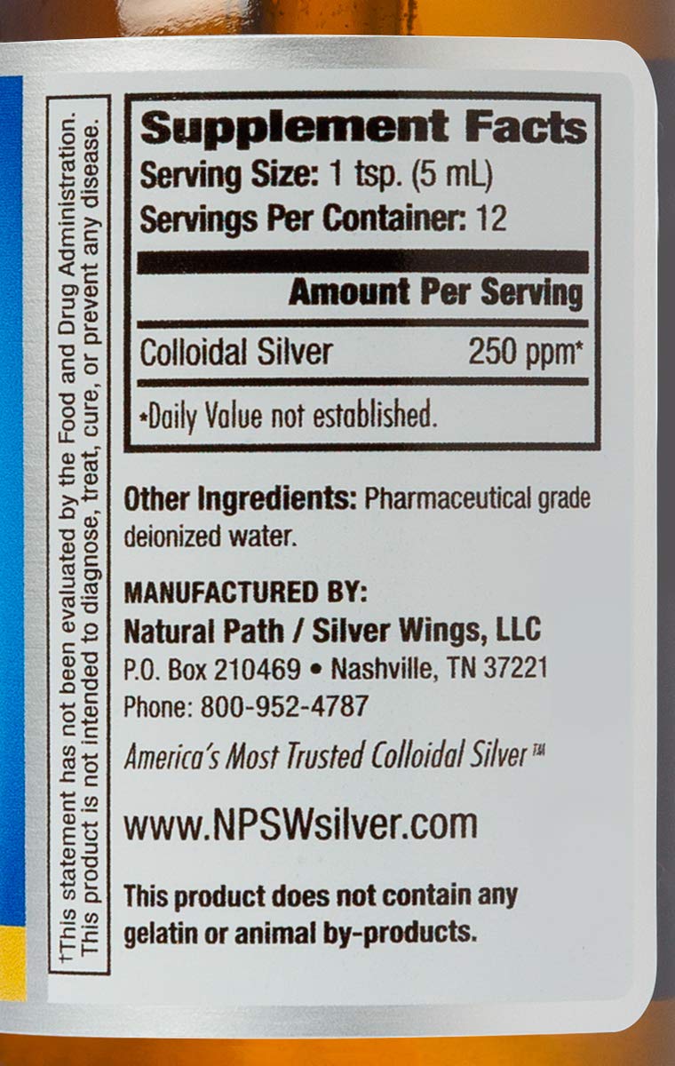 Natural Path Silver Wings Colloidal Silver Mineral 250 PPM, 2oz (CS1A) - NewNest Australia