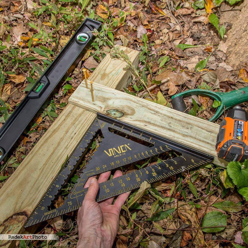 VINCA ARLS-12 Aluminum Rafter Carpenter Triangle Square 12 inch Measuring Layout Tool - NewNest Australia