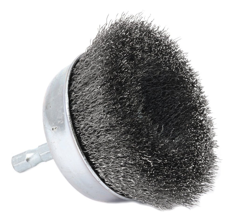 Forney 72732 Wire Cup Brush, Fine Crimped with 1/4-Inch Hex Shank, 3-Inch-by-.008-Inch - NewNest Australia