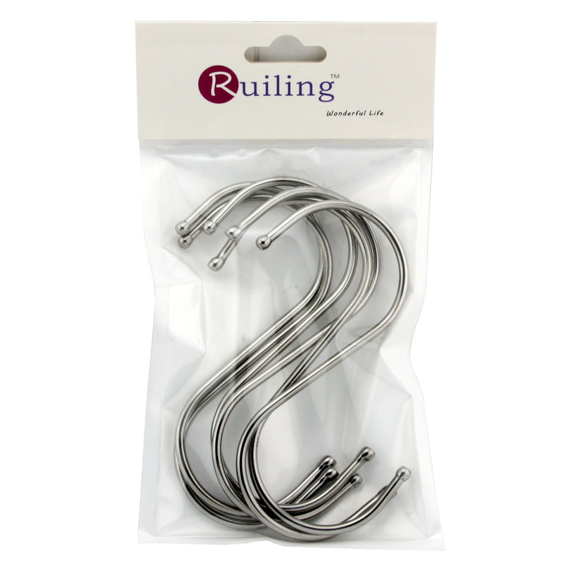 NewNest Australia - RuiLing 6-Pack 4.7 Inches Extra Large S Shape Hooks,Heavy-Duty Stainless Steel Hanging Hooks - Multiple uses,Ideal for Apparel, Kitchenware, Utensils, Plants, Towels, Gardening Tools. XL 