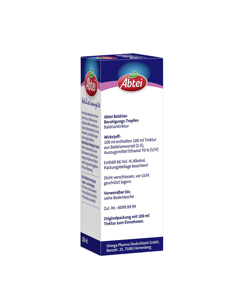 Abtei Valerian calming drops - herbal medicine made from valerian root - calms, relaxes, helps you fall asleep - without habituation effect - vegan - 100 ml 100 ml (pack of 1) - NewNest Australia