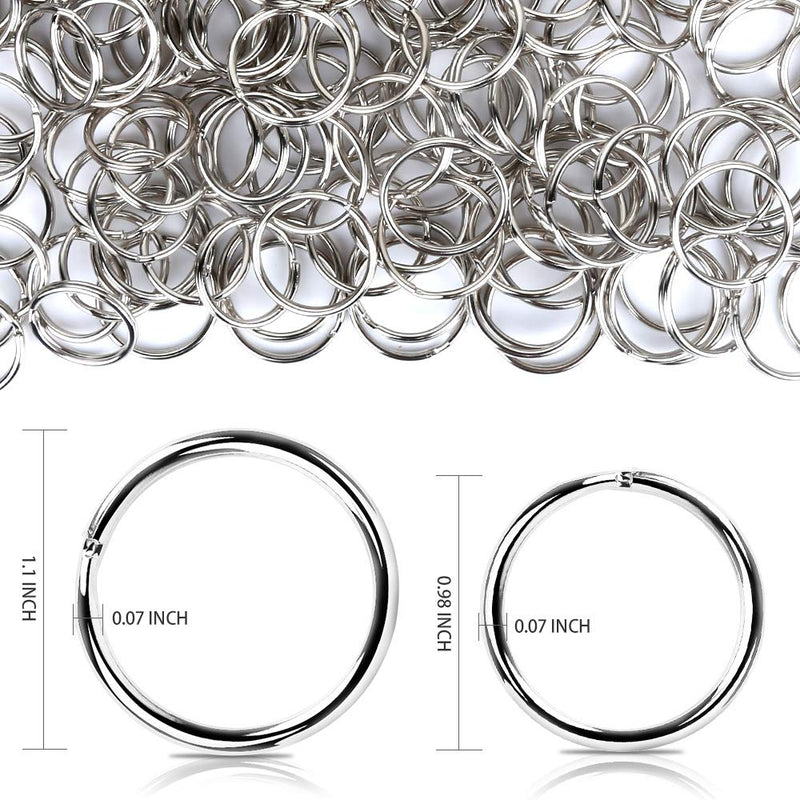 FANDAMEI 200 Pieces Split Key Rings Bulk for Keychain Key and Art Crafts(25 mm /0.98 inch 100pcs ，28 mm /1.1 inch 100pcs) - NewNest Australia
