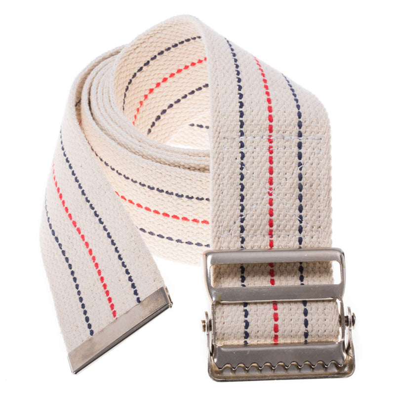COW&COW Transfer and Gait Belt 60inch - Transfer Walking and Standing Assist Aid for Caregiver Nurse Therapist 2 inches- with Metal Buckle(Beige) Beige With Stripes 60 Inch (Pack of 1) - NewNest Australia