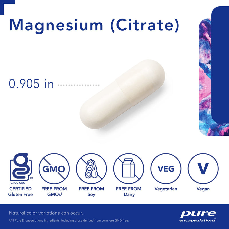 Pure Encapsulations Magnesium (Citrate) | Supplement for Sleep, Heart Health, Muscles, and Metabolism* | 90 Capsules 90 Count (Pack of 1) - NewNest Australia