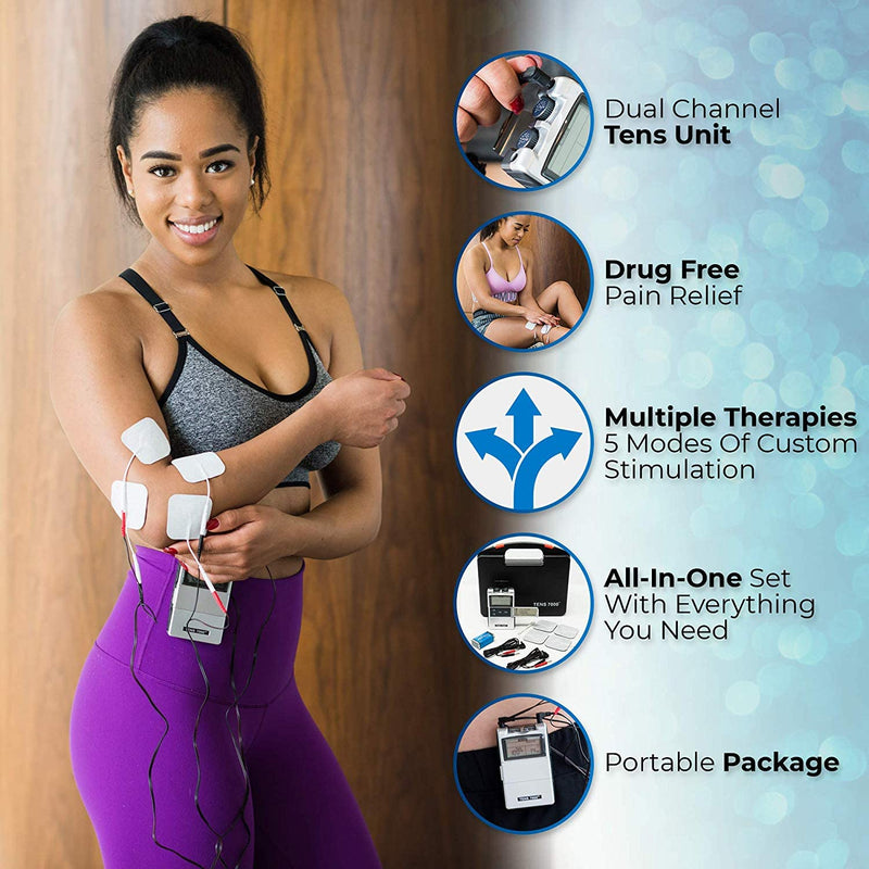 TENS 7000 Digital TENS Unit with Accessories - TENS Unit Muscle Stimulator for Back Pain, General Pain Relief, Neck Pain, Muscle Pain - NewNest Australia