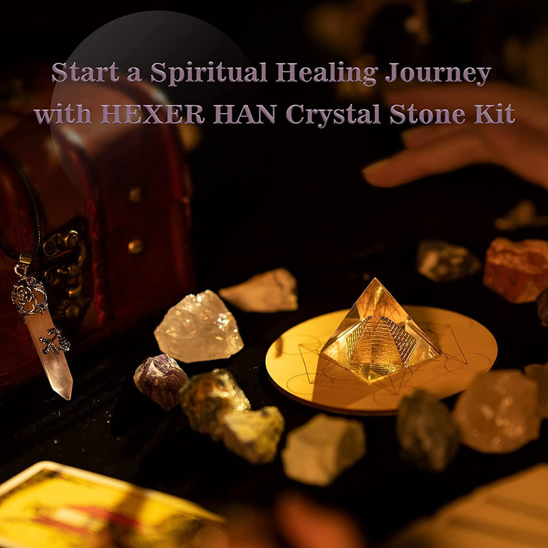 Crystals and Healing Stones for Attract Love, 28 Pcs Rose Quartz Crystals Kit, Chakra Self Love Healing Crystal with Gift Wooden Box for Wicca Beginners Reiki Yoga Meditation (18 PCS) 18 Pcs - NewNest Australia