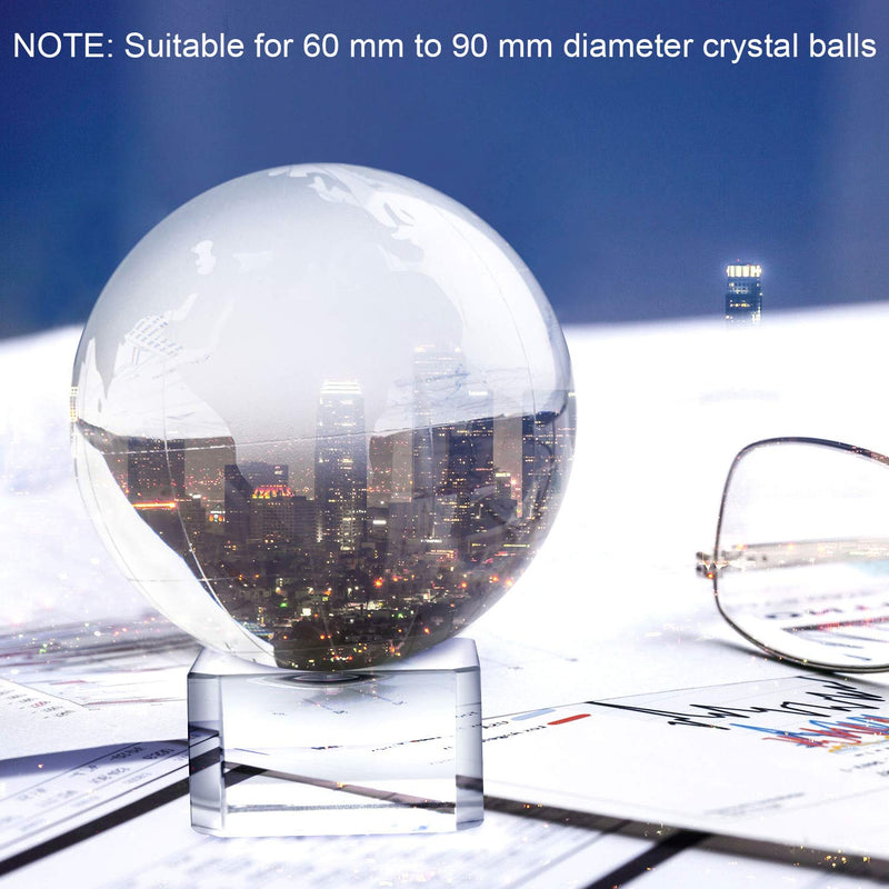 NewNest Australia - SATINIOR 2 Pack Square Crystal Ball Stand, 35 mm Clear Crystal Ball Base for Display 60 mm to 90 mm Crystal Balls, Marbles 