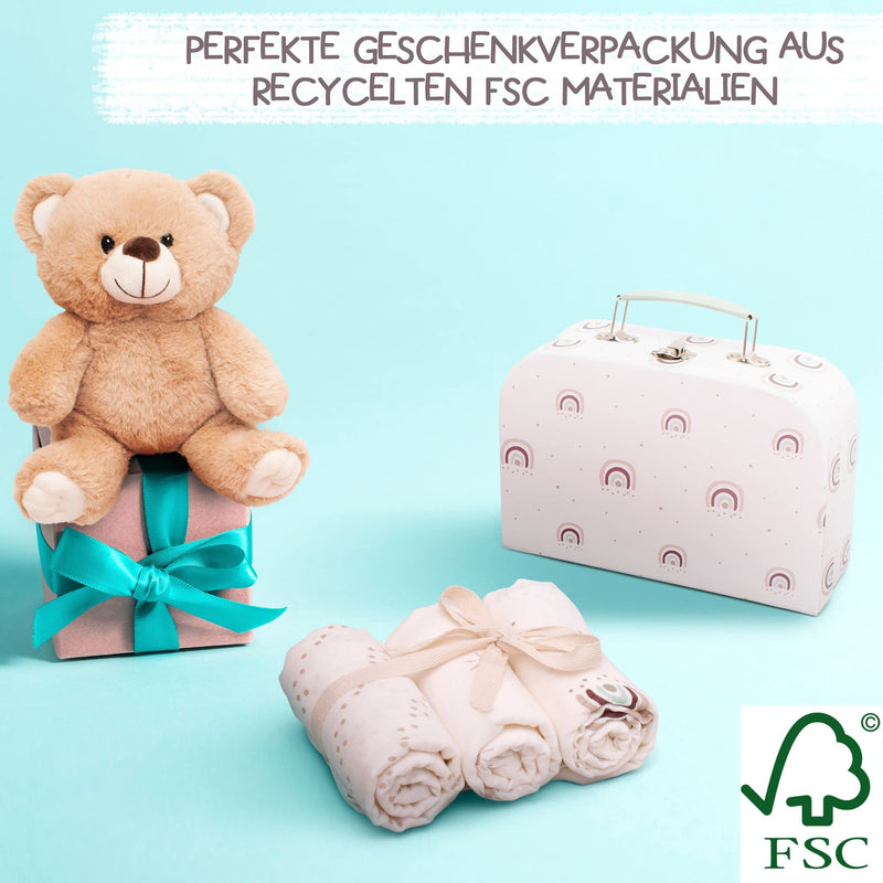 Milaboo Baby Muslin Cloths 80X80 Cm I 100% Organic Cotton Gots-Certified I Burp Cloths Baby With Play Case Fsc I Gift For Birth (Rainbow Muslin Cloths) Rainbow Muslin Cloths - NewNest Australia
