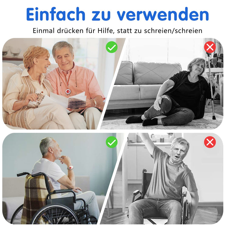 Emergency Call Button For Seniors, Seniors Emergency Call Bracelet With 4 Volume Levels, Emergency Call Bracelet, Emergency Button For Seniors With 52 Ringtones, Emergency Bell For Seniors With 2 - NewNest Australia