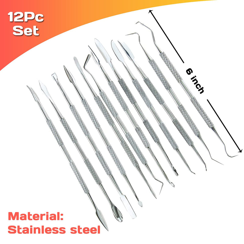 Lincoln Supplies Lincoln Supplies Stainless Steel Wax Carvers Set, Polymer Pottery Clay Spatula Carving Tool for Modeling, Sculpting and Shaping, Set of 12 - NewNest Australia