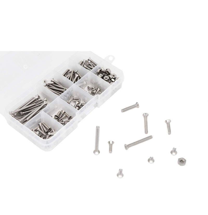 binifiMux 240pcs #4-40 Flat Phillips Countersunk Head Machine Screws Hex Nuts Assortment Kit 304 Stainless Steel, 1/4" 3/16" 5/16" 3/8" 1/2" 5/8" 3/4" 1-1/4" - NewNest Australia
