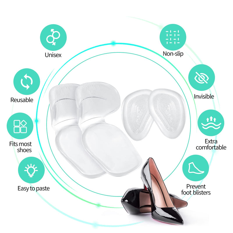 4 Pieces Heel Grips High Heel Cushion Silicone Shoe Pads for Women Gel Shoe Inserts Liners Pads for Too Big Shoes Foot Insoles for Women to Prevent High Heels Slip - NewNest Australia