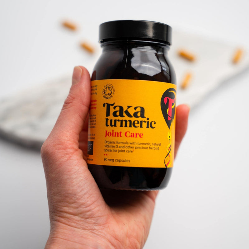 Taka Turmeric Organic Joint Care Supplement - Formulated for Joints, 90 Vegan Capsules Contain Natural Curcumin Content and Piperine for Extra Absorption, 100% Organic with Turmeric Ginger & Vitamin D - NewNest Australia