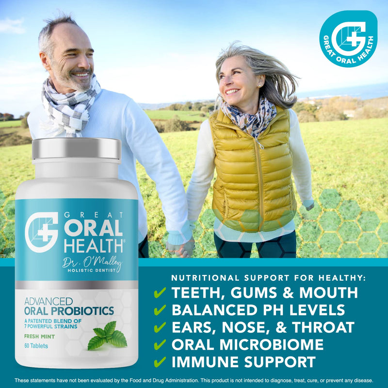 Great Oral Health Oral Probiotics - Attack Bad Breath, Gum Disease and Build Strong Oral Health- All Natural CHEWABLE Probiotics (2 Pack, Mint Flavor) 2 Pack - NewNest Australia