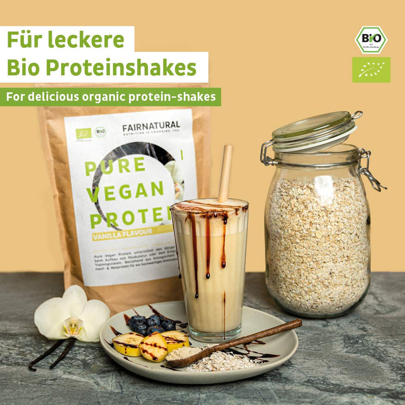 Fairprotein Vegan Organic Protein Powder Without Soy [From Germany] - 3K Organic Rice Protein, Hemp Protein & Pea Protein For Cooking, Baking & As Organic Protein Shake, Vegan Organic Protein Powder 650 G - NewNest Australia