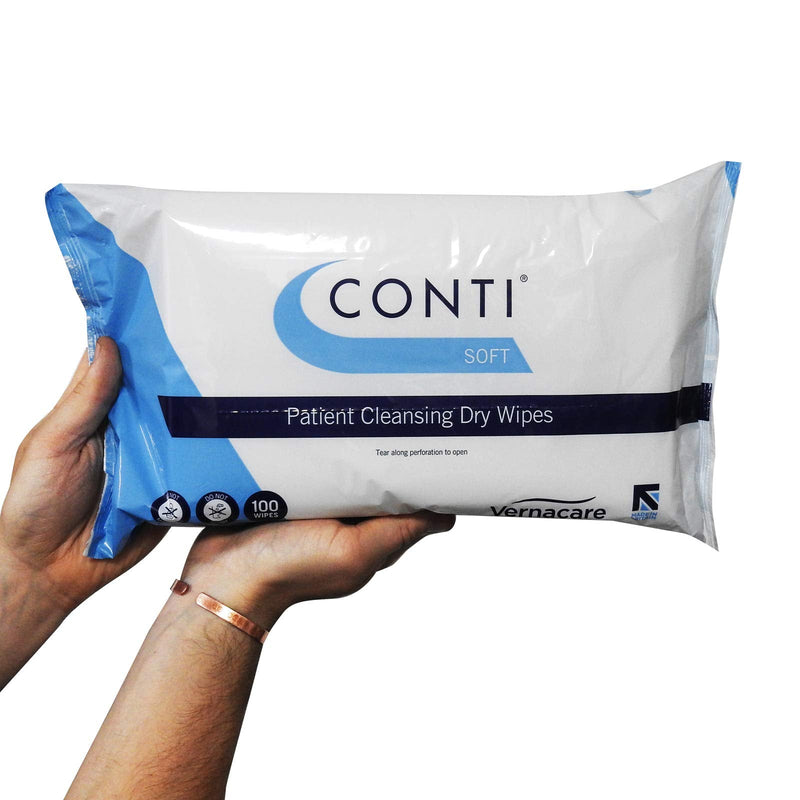 Vernacare Soft - Patient Cleansing Dry Wipes, Everyday Cleaning, Ideal for Sensitive Fragile Skin, Wipe Size 32cm x 30cm, 100 Wipes Per Pack - Single Pack Wipe Size - 32cm x 30cm - NewNest Australia