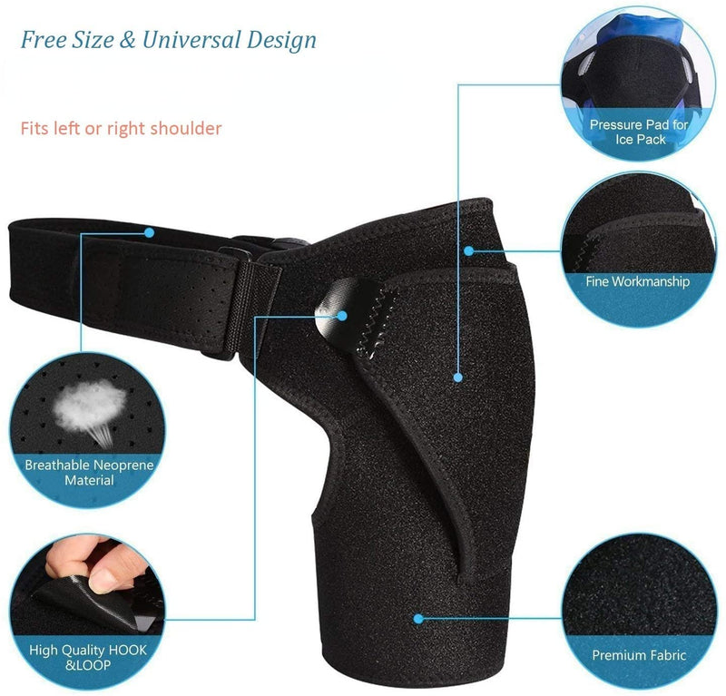 Shoulder Support With Pressure Pad For Men And Women, Adjustable Shoulder Support For Torn Rotator Cuff, Tendonitis, Displacement, Fits Right Or Left Shoulder - NewNest Australia